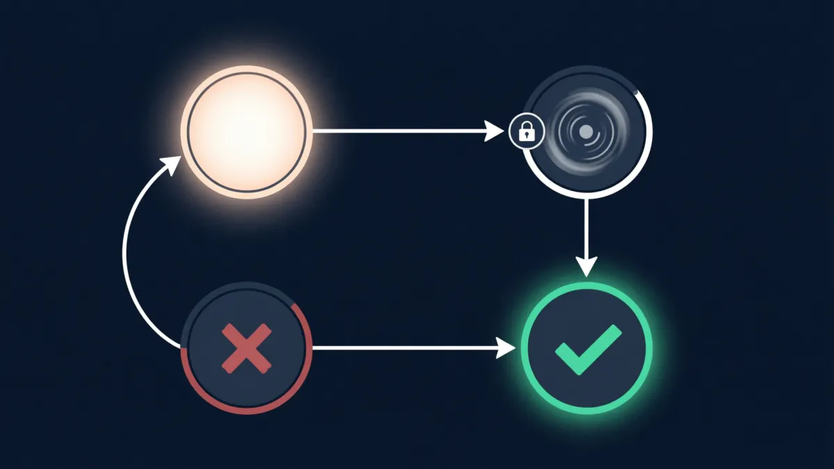 Clean refund state machine diagram showing states (pending, processing, succeeded, failed) with clear transitions and constraints