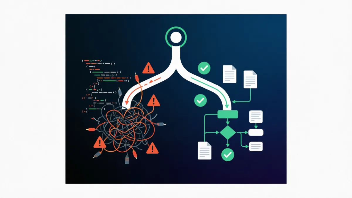 Two diverging paths: Vibe Coding goes straight to prompting AI, Spec Coding starts with writing a specification document